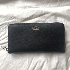 Kate Spade - Black Leather Zip Around Wallet